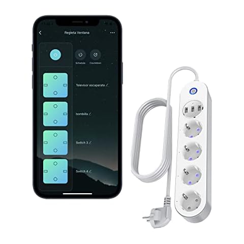 Regleta Inteligente WiFi con 4 Tomas y 3 USB Cover