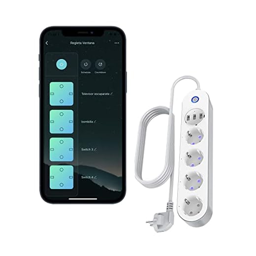 Regleta Inteligente WiFi, Enchufe Múltiple 4 Tomas 3 USB, Control de Voz, Control de Aplicaciones y Función de Temporización, Compatible con Smart Life, Alexa, Google Home