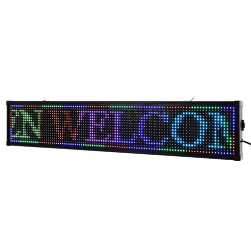 40''x8'' LED Sign Seven Color Scrolling Message Display, Programmable LED Billboard with USB WiFi APP Control, High Brightness 96x96 Resolution, Energy Saving Advertising Sign for Business Shop Bar