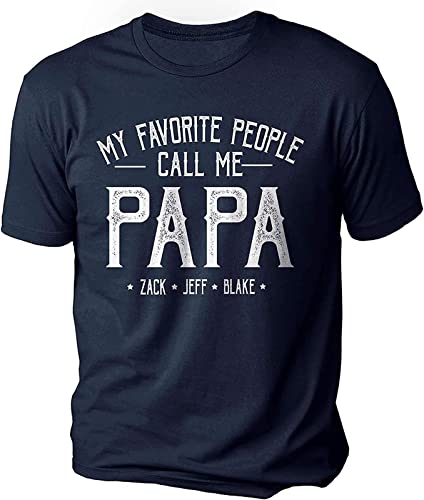 Personalized Grandpa Dad Shirt, Custom Papa Grandkids Name Shirt - Christmas Fathers Day Grandpa Dad Gifts3