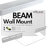 Sound Bass Soundbar Mount for Sonos Beam Compatible with Generation 1 & 2 Sonos Beam Sound Bar Includes All Necessary Mounting Hardware, Mounts Bracket, White