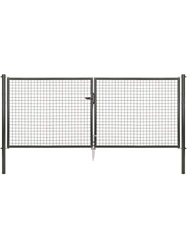 Preisvergleich Produktbild Alberts 602970 Wellengitter-Doppeltor / verschiedene Breiten und Höhen / anthrazit-metallic / Breite 300 cm / Höhe 125 cm