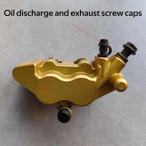 4 Stück Motorrad Entlüftungsschraube M10x1mm Nippel Entlüftungsschraube mit Staubkappe für Scheibenbremse Bremssattel Schrauben Motorräder Autos Bremspumpen