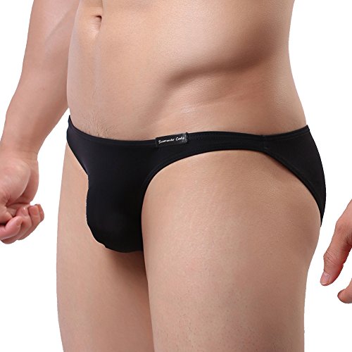 Summer Code Mens Basic Bikini Briefs Pack Low Rise Ice Silk Underwear
