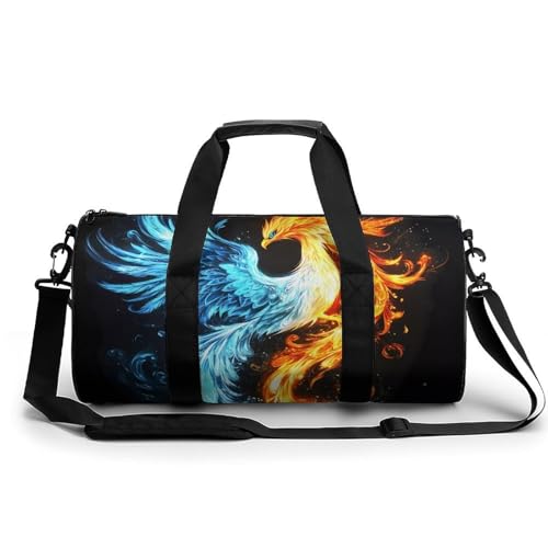 Fire And Ice Phoeniix Sports Gym Bag Travel Duffel Workout Bag with Adjustable Strap