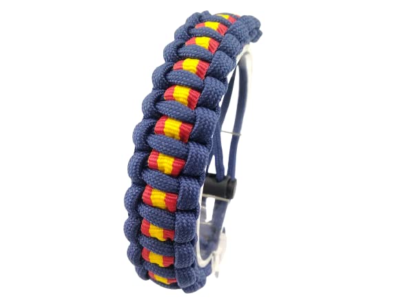 Handmade Pulsera de ESPAÑA AJUSTABLE, talla 13 a 22, nuevo modelo 2020, de paracord, BLUE NAVY