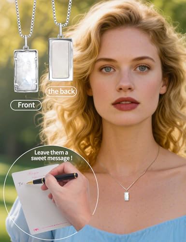 Natural Moonstone Necklace, S925 Sterling Silver Gemstone Jewelry Gift for Women3