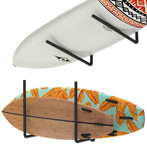 Paddleboard and Surfboard Storage Rack 3 in 1 Overhead Garage Ceiling Storage Rack & Kayak Rack Wall Mount Organization & Adjustable Ladder Hanger for Canoe Rack Snowboard with Non-Slip Padding