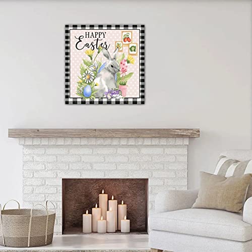 Panneau vertical bois Happy Easter Bunny pour rompre la monotonie - 2