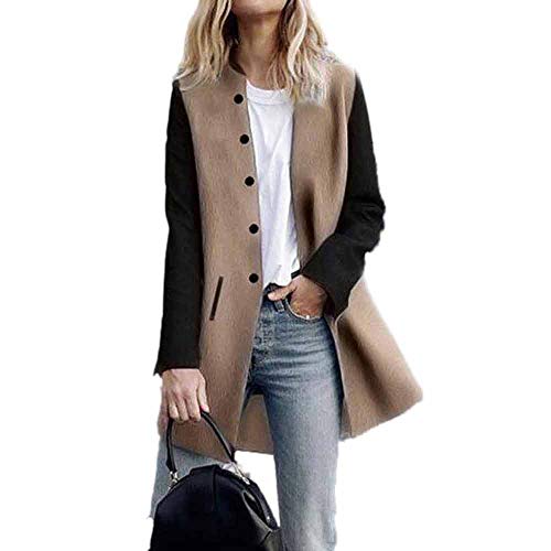 ZYUEER Manteau Femme Hiver Doudoune Femme Longue Duffle Coat Fourrure Jacket Leather, Capuche Tunique Long Chaud Laine Boucle (Kaki, L)