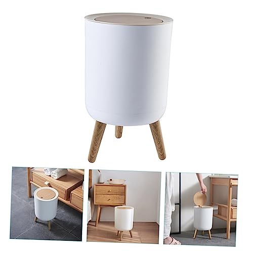 Bote de basura rectangular blanco Vaguelly de 7 litros miniatura 6