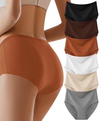 AIVEITE Womens Underwear Full Coverage No Show High Waisted Seamless