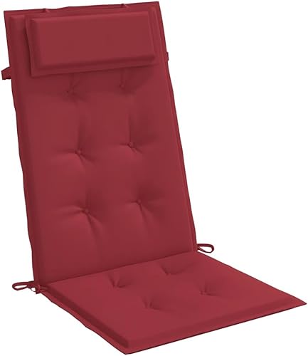 vidaXL Juego de 4 cojines para silla con respaldo alto, relleno de fibra de espuma, resistente al agua, tela Oxford resistente a la suciedad, uso en