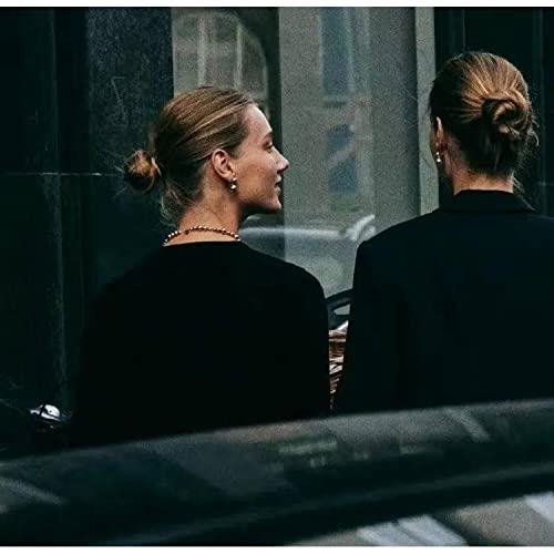 Owmell Double Ball Bead Dangle Drop Earrings For Women, 18K Real Platinum Plated 925 Sterling Silver Post Lightweight Silver Balls Earrings #TOP1