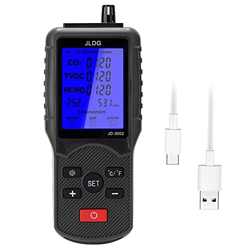 SODIAL Multifunctional Air Quality Tester TVOC CO2 Meter Temperature and Humidity Measuring Device