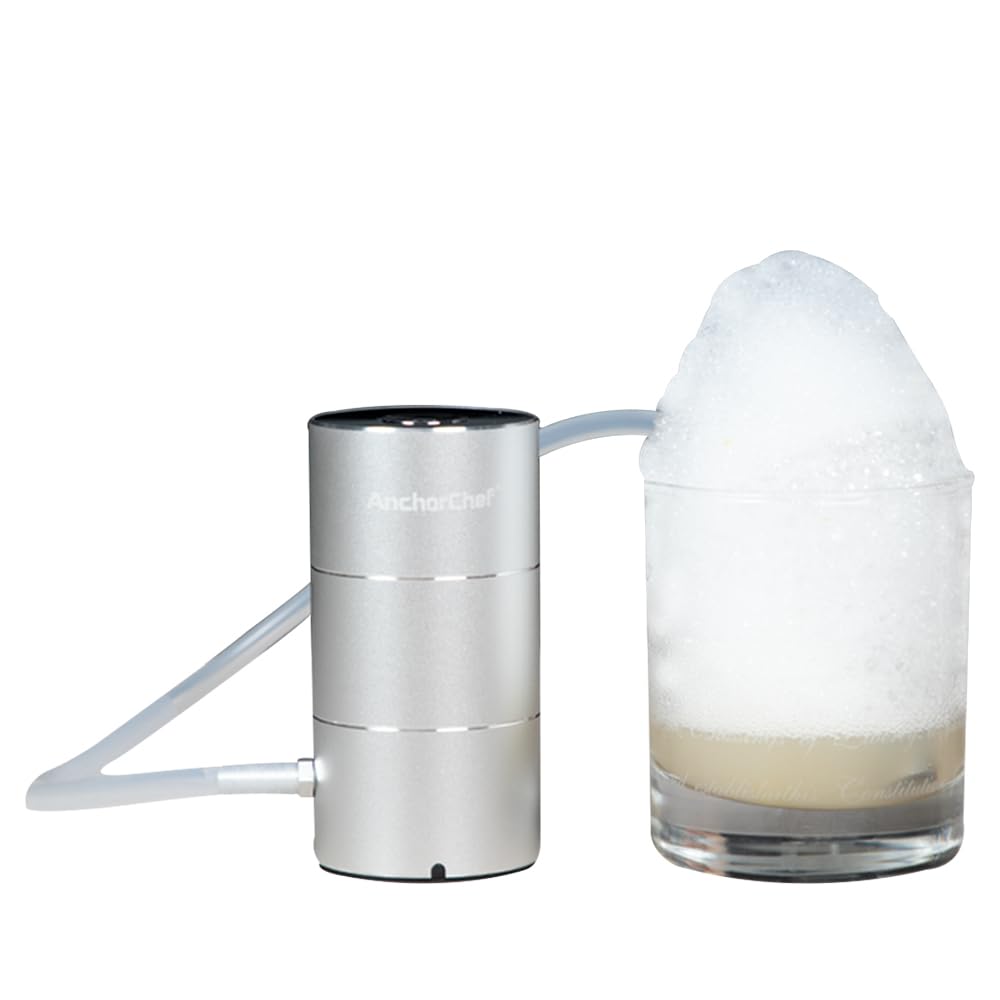 AnchorChef Molecular Gastronomy Foam Generator, Foam Generating Kit, Professtional Chef Cooking Tool (silver)
