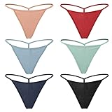 Closecret Cotton G-string, Women Panties Simple Thongs Lightweight Multi-Pack G-string&T-back (Small - Medium, Style 3)
