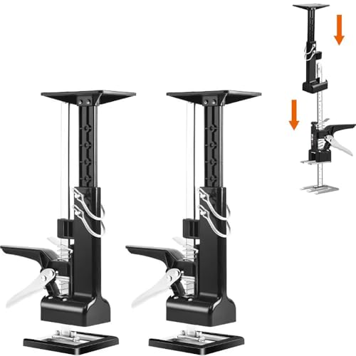 Elevador de Armarios,Elevador de Mano,Herramienta De Elevación De Brazos,2 pcs 39 59.5cm ajuste de altura Capacidad de Carga100 130 kg,Para Paneles de Puertas,Armarios, Azulejos de Pared,etc
