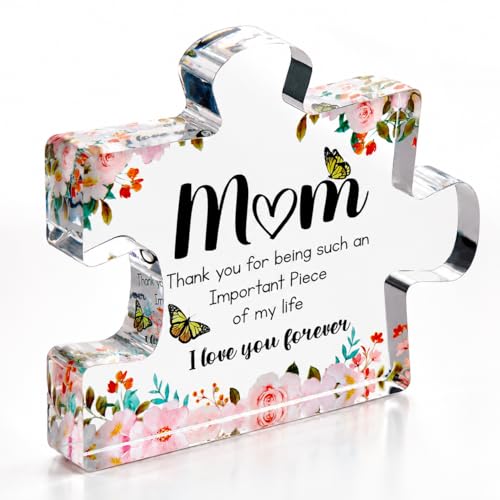 Cute Premium Thick Acrylic Puzzle Piece Gift for Mom – Adorable Mother’s Day, Christmas &...