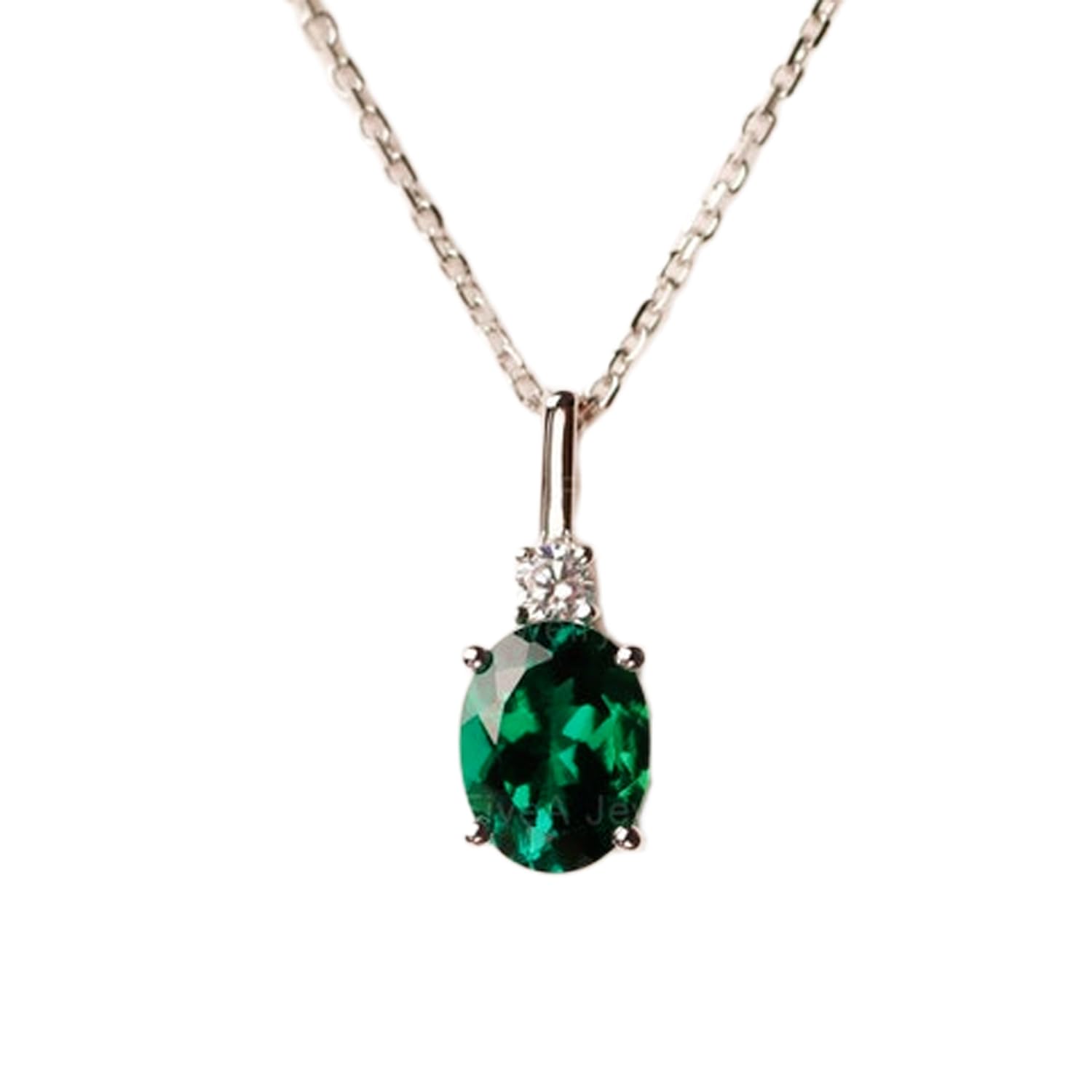 Collier émeraude naturelle facettée et chaîne d'exception en argent 925 - 4
