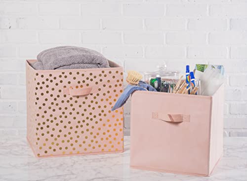 DII Non Woven Fabric Storage Bin Collection Collapsible Organizer Cube, Small Set, 11x11x11", Millennial Pink, 2 Count - Image 4