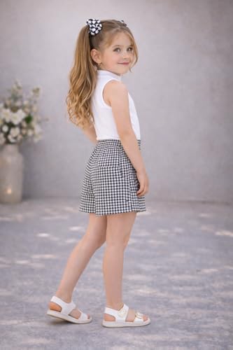 Image of Girl's Solid Cotton Blend Style Top and Shorts Set