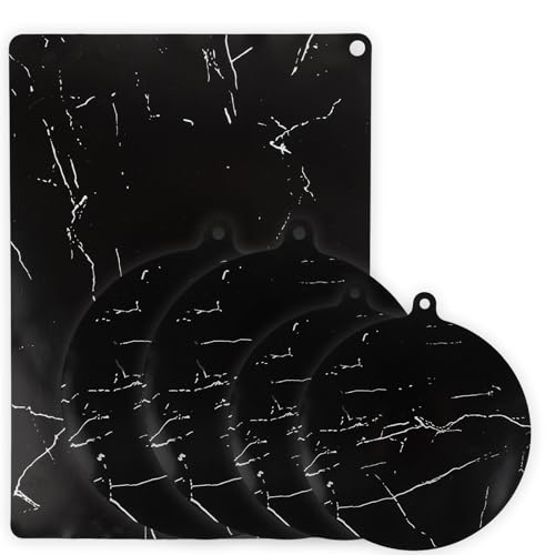 5 Pièces Protection Plaque Induction – Silicone Protège Plaque Induction, antidérapant & Facile à Nettoyer Protège Plaque de Cuisson, Durable...