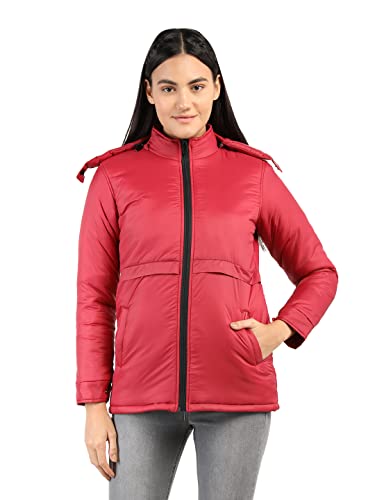 Image of CHKOKKO Women's Standard Length Polyester Winter Quilted Jacket Crimson Red Xlarge