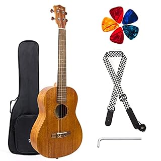 Ukulélé Kit de démarrage en acajou pour débutants avec sac de transport, sangle, cordes et livret d’instructions… - Les Beatles, Paul McCartney, John Lennon, RIngo Starr, George Harrison