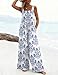 Ekouaer Women's Casual Overalls Loose Wide Leg Jumpsuits Summer Boho Floral Printed Baggy Rompers with Pockets White Italian Print S
