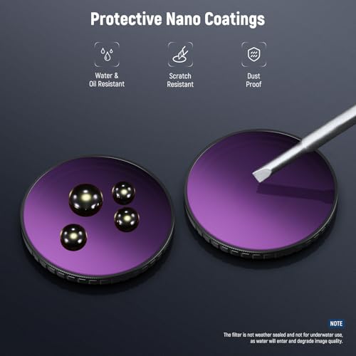 Image of NEEWER Variable ND Filter Compatible with DJI Osmo Action 5 Pro & Action 4, ND8-32 (3-5 Stops) Screw On Neutral Density Lens Filter Multicoated HD Optical Glass Action Camera Accessories