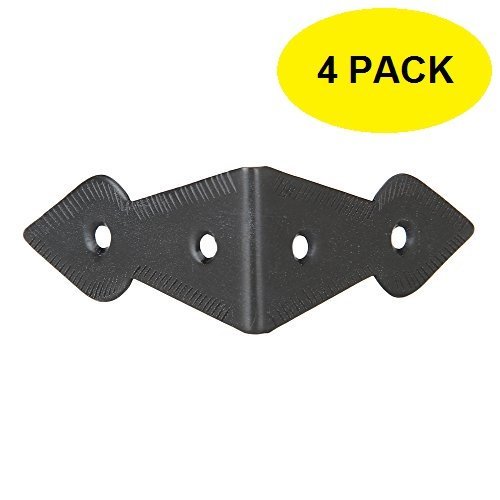 Image of Set of 4 Brass 90 Degree Spade Trunk Corners, Oil Rubbed Bronze Finish, Edge Guard Table Cabinet Protector, Decorative Corner Brackets