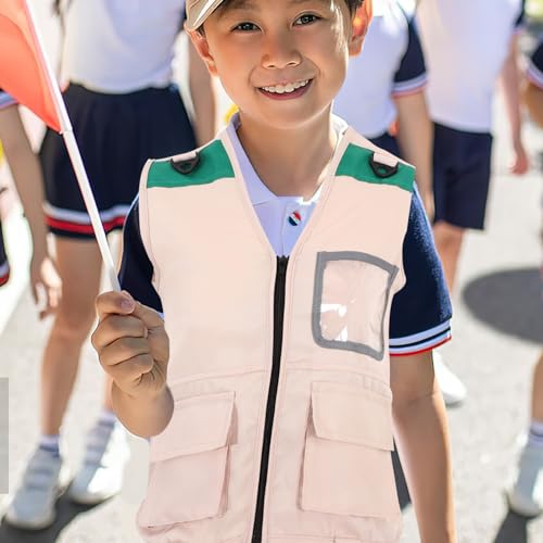 Boy Girl Explorer Cosplay Vest for Outdoor Adventures Multiple Pockets for Camping and Role Play Activities3