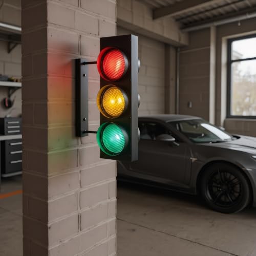 Image of Traffic Light Wall Lamp Remote Control Retro Kids Bedroom Stop Light, Industrial LED Wall Sconce, Double Sided Vintage Fun Classroom Lights for Home Office Bar Garage Car Room Decor Christmas