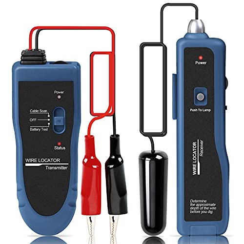 KOLSOL Localisateur de fils souterrains, testeur de câbles F02 Pro avec batterie rechargeable 1100 mAh pour localiser les fils et les fils de contrôle...