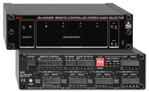 Radio Design Labs RDL RU-ASX4DR リモコンステレオオーディオセレクター VCA 4x1付き