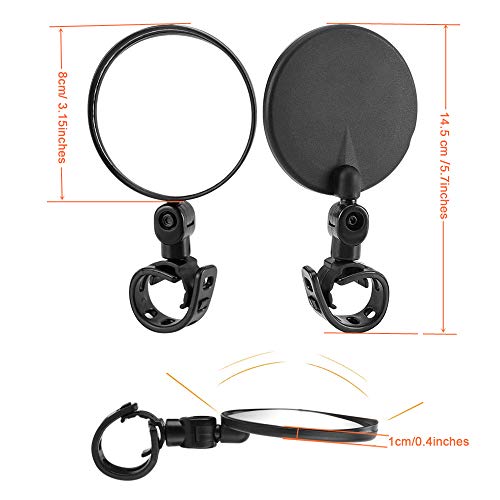 image for NO Bike Mirror,Bicycle mirrors for handlebars,360 Rotatable Handlebar 
