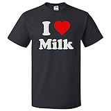 ShirtScope I Love Milk T Shirt I Heart Milk XL Black