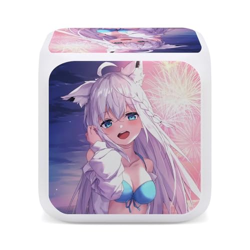 白上 フブキ93目覚まし時計 置き時計 多機能 時間と温度の二重表示 電池式 学生 寝室やオフィスに最適