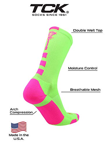 Image of TCK Lacrosse Socks Midline Lacrosse Stick Logo Crew Socks Men Boys Girls Women