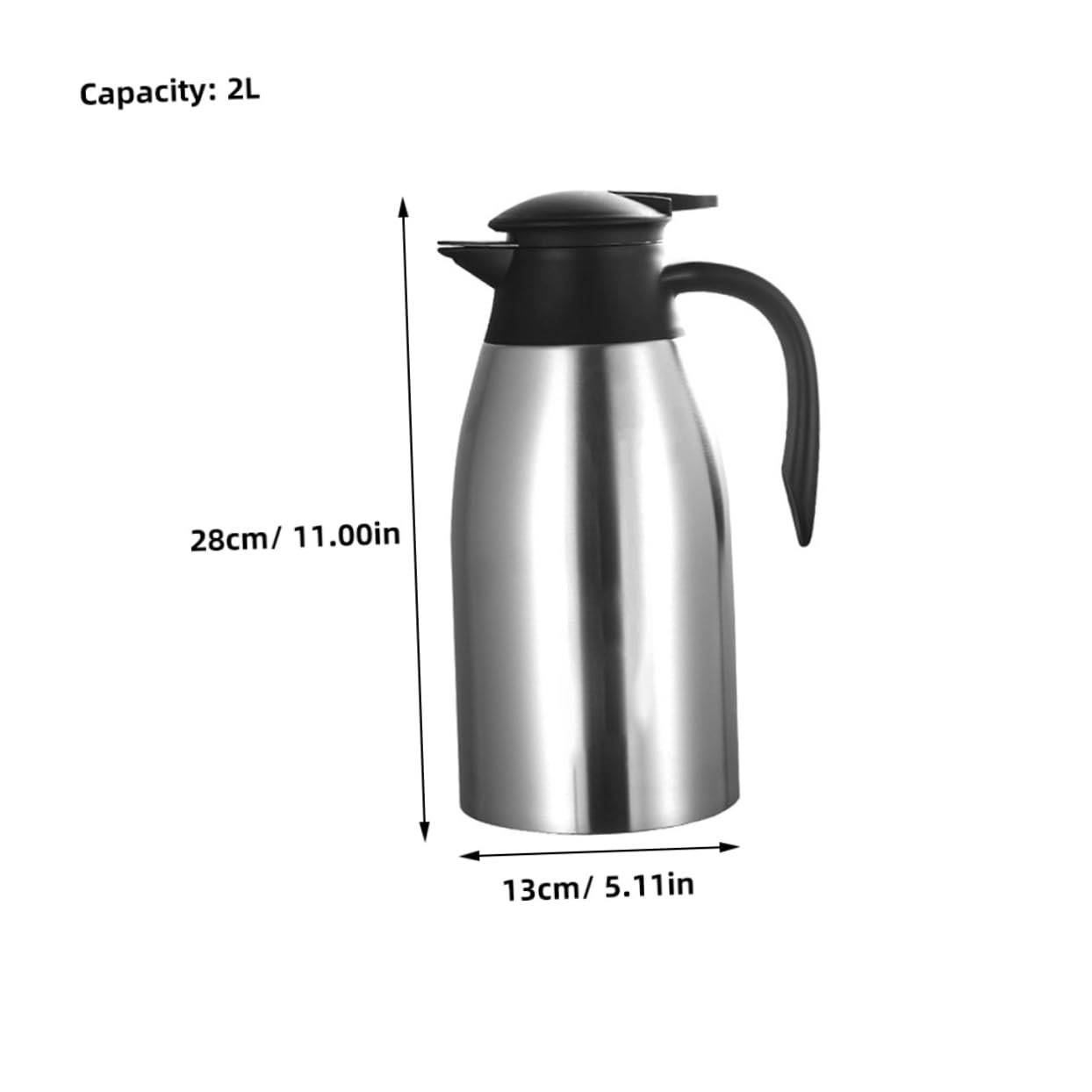 PRETYZOOM Insulated Water Bottle Oz Stainless Steel Hot Beverage Kettle Thermal Carafe for Office