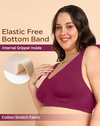 Image of Tweens Cotton Non-Padded Plus-Size Bonded Bra for Women | Full Coverage Broad Straps | Hidden Concealer | Seamless Wire-Free No-Dig Comfort | Breathable Cotton | Elastic-Free No Marks | Pack of 1