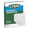 CURAD White Waterproof Adhesive Pads, 4 x 4, Advanced Wound Care, 1 Box, 8 Count