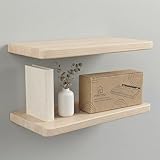 FINITTO 'Aura' Estanterías Flotantes Madera Maciza Pino | Pack 2 | Blanco o...