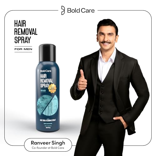 Image of Bold Care Hair Removal Spray - Fast & Painless Body Hair Removal Spray For Smooth Back, Chest, Legs, Arms, Under Arms, With Aloe Vera & Lemon Extract - 200G - Pack Of 2 For Men