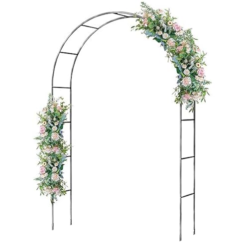 Rosenbogen Gartenbogen, Stabil Gartenbogen Aus Edelstahl, Stabil Metall Torbogen für Verschiedene Kletterpflanzen Und Rosen Romantischer Rankenbogen, Wetterfest Pflanzen Rankhilfe(1.2x2.3m)