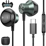 USB C Headphones for Samsung Z Flip Fold 5 Wired Earbuds with Microphone, Noise Isolation USB Type C Earphones Wired Headphones for Google Pixel 7 Pro 6a OnePlus Galaxy S23 S22 S21 FE S20 Note 20 A53