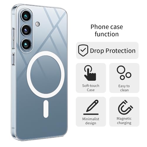 Image of SHINESTAR Shockproof Ultra-Hybrid Back Cover for Samsung Galaxy A35 5G | Crystal Clear Slim Transparent Case | Stylish Design | Compatible Only with Magnetic Accessories - Clear