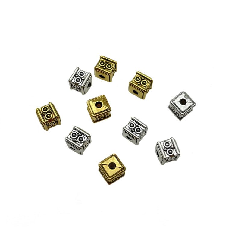 800 szt. 5 mm tybetański srebrny blok retro metalowe koraliki dystansowe zawieszki do produkcji biżuterii DIY bransoletka łańcuszek na szyję