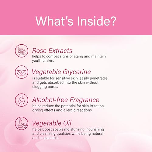 Image of Raissa Nawabi Gulaab Cream Soap 125g (Pack of 6) | With Natural Rose Extracts for Soft, Glowing Skin | Luxurious Aroma & Creamy Lather | Alcohol-Free Fragrance | No Harsh Chemicals | For Men & Women